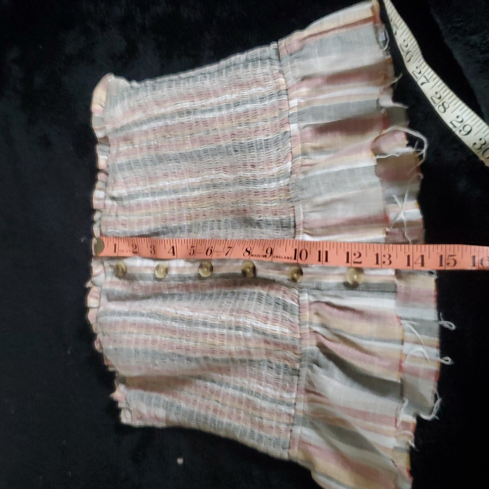 Striped Ruffle Button-Up Tube Top - Picture 4 of 5